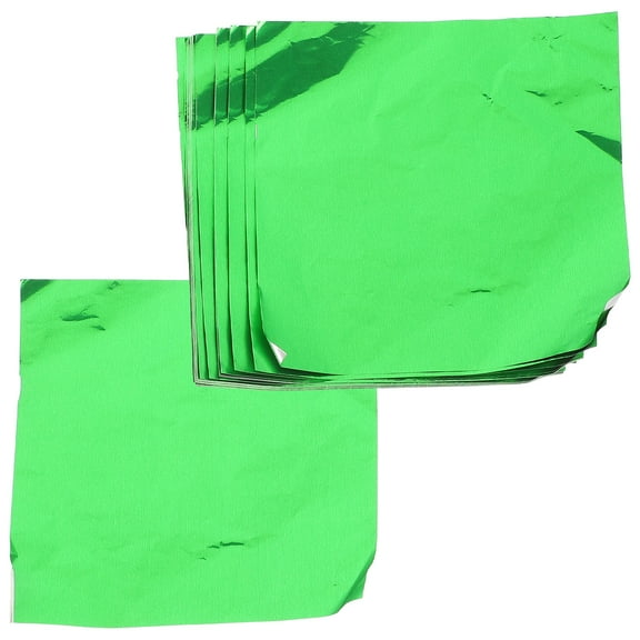 200 Sheets Green Aluminum Foil Candy Wrappers FoodGrade for Party Favors and Gift Giving