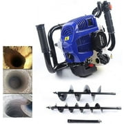 FETCOI 52CC Gas Powered Post Hole Digger Auger Bit Kit Single Cylinder 2-Stroke Air-Cooled Post Hole Diggers with 4" & 8"Auger Bits Hand-held Post Hole Diggers for Hard Soils
