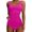 b-Purple, variant on QHFBli Tankini Swimsuits with Shorts - Two Piece Tummy Control Bathing Suits High Neck Swimwear with Two Side Pockets