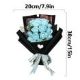 thumbnail image 3 of Nanoei Preserved Red Roses Bouquet, Realistic Artificial Flowers for Wedding Home Decor, Gift for Wife Mom Birthday Light Blue, 3 of 7