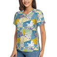 thumbnail image 5 of Yiaed Cute Poodle Dog Print Women's T Shirt V-Neck Short Sleeve Shirt Casual Breathable Tee Summer Tops-XX-Large, 5 of 5