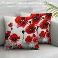 thumbnail image 3 of Nawypu  Beautiful Charming Watercolor Oil Painting Ink Retro Red Poppy Cotton Linen Lumbar Throw Pillow Case Cushion Cover Decorative, 3 of 5