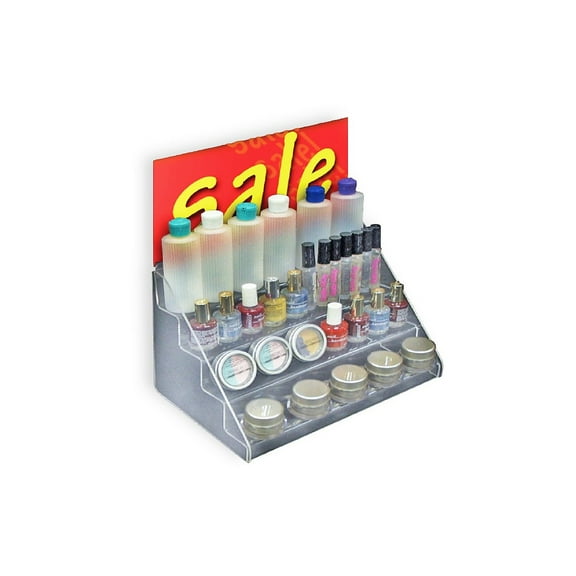 Azar 8"(H) x 12"(W) x 8"(D) 4-Tier Counter Step Display Clear 326040