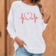thumbnail image 3 of Gibobby Sudadera de mujer Sudadera para mujer linda camisa de otoño con cuello redondo(Blanco,XL), 3 of 4