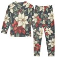 thumbnail image 2 of FORMRS Long Sleeve Top and Pants Pajama Set for Niños 2-Piece Sleepwear, Sizes 18M-8Y, White Christmas Leaves, 2 of 6