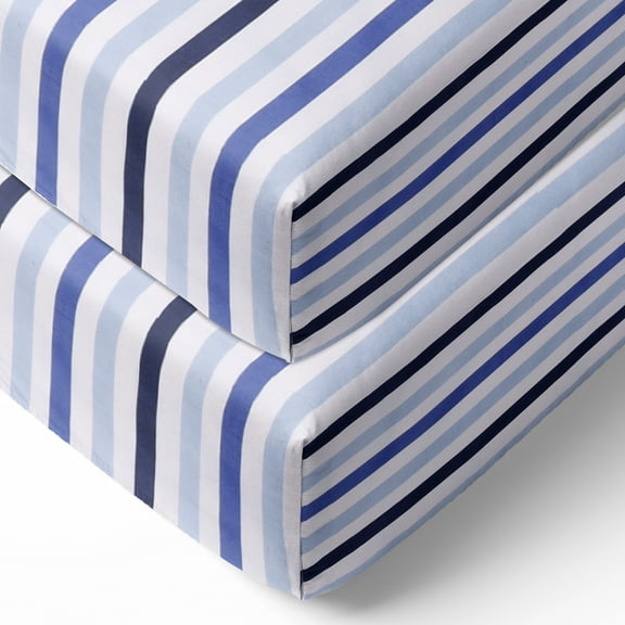 Bacati Little Sailor Stripes Sheet 2 ct Pack