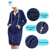 thumbnail image 4 of Deago Women's Casual Zip up Hoodies Long Tunic Sweatshirts Jackets Fashion Plus Size Hoodie with Pockets (Navy, 2XL), 4 of 6