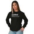 thumbnail image 4 of Entitled Millennial Funny Sarcastic Plus Size Long Sleeve Graphic Tee Shirt Brisco Brands 2X, 4 of 5