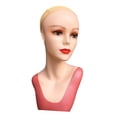 thumbnail image 3 of Female Mannequin Head Makeup 21.26inch Stable Base Hat Display Rack Necklace Pink, 3 of 9