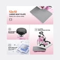 thumbnail image 3 of KFFKFF KFFKFF Heat Press, 12x10 inch Dual-Function, Swivel 360° T-Shirt & Hat Press, Digital Control, for T-Shirts, Pillows, Hats, Caps, Pink, 3 of 9