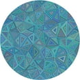 thumbnail image 1 of Ahgly Company Machine Washable Indoor Round Transitional Dark Turquoise Green Area Rugs, 3' Round, 1 of 7