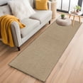 thumbnail image 2 of Brown Farmhouse Large Area Rugs for Bedroom Living Room, Soft Non Slip Carpet Bedside Rug, Vintage Country Monochrome Textured Rectangular Floor Cover Kitchen Accent Rug 2'x6' for Dining Room/Office, 2 of 9