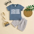 thumbnail image 2 of YUIVH Toddler Boy Short Set Little Boy Clothes Toddler Boys Short Sleeve Prints T Shirt Tops Shorts Child Kids 2PC Set Outfits Trend Shirt And Shorts Summer Beach Clothes, 2 of 7