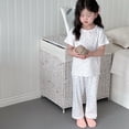thumbnail image 2 of REDARER Toddler Girls Soft Cotton Ribbed Sleepwear, Floral Print Short Sleeve Top & Pants Pajama Set,9-10 Years, 2 of 4