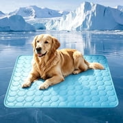 Cooling Mat for Dogs & Cats, Washable Non-Slip Self Cooling Pad , Summer Pet Ice Silk Cooling Blanket for Indoor Outdoor Crate Couch Travel,(Blue 19.7" x 15.7")