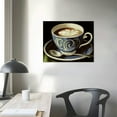 thumbnail image 3 of COMIO  Coffee Cafe Wall Art Kitchen Decor Retro Dark Cappuccino Latte Coffee with Letters in Vintage Style Canvas Pictures Artwork Modern Painting Prints for Living Dining Room, 3 of 4