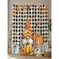 thumbnail image 4 of Fall Shower Curtain Pumpkin Gnome Maple Leaves Shower Curtains for Bathroom Thanksgiving Decor, Waterproof Polyester Shower Curtain Set with Hooks, Standard Size 66" x 72" White Black Plaid, 4 of 6
