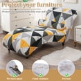 thumbnail image 4 of Dznils Printed Armless Chaise Lounge Slipcover Stretch Polyester Furniture Chair Cover, Orange, 4 of 11