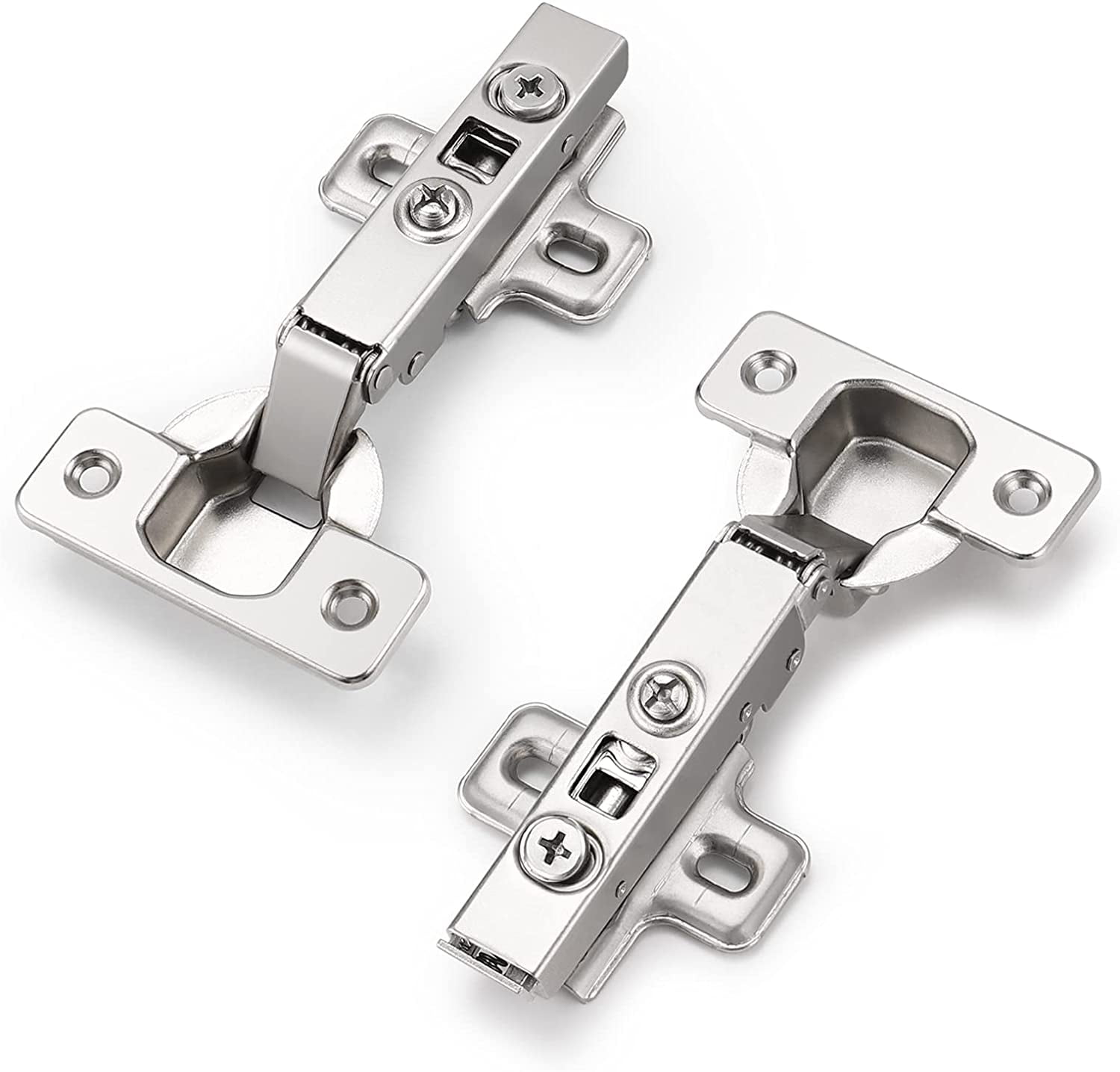 Concealed Face frame Kitchen Cabinet Door Hinges Full Overlay Nickel-Plated Pair 