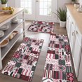 thumbnail image 2 of Red Ethnic Geometric Patchwork Pattern Kitchen Rugs Sets Of 3,Kitchen Runner Rugs Non Skid Washable,Decorative Kitchen Floor Mats for Kitchen,Sink,Laundry,17"x30"+ 17"x47" + 17"x59", 2 of 6
