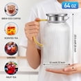 thumbnail image 2 of GPED 64 oz Glass Pitcher, Water Pitcher with Lid and Spout, 1.8L Glass Carafe for Fridge, Thickened Borosilicate Iced Juice Jugs for Cold and Hot Beverage, Easy Clean Heat Resistant Glass Jug, 2 of 7