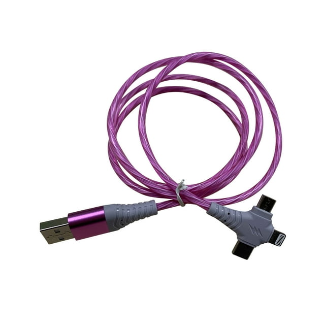LSLJS Câble de Chargement Usb Rétractable Trois-en-un à Charge Rapide pour Android, Câble de Données Type-c, Sports, Gym, Entraînement, Camping, Mise en Forme, Entraînement et Plus d'Activités