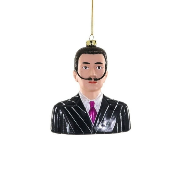 Surrealist Painter SALVADOR DALI Glass Christmas Ornament by Cody Foster