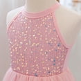 thumbnail image 6 of HOMADLES Girl Dresses for Girls for Weddings, Girls Summer Sundress Girls Casual Dress Solid Ruffle Dresses Tiered Layed Pageant Dress Sundress Pink 5XL, 6 of 8