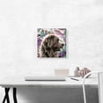 thumbnail image 2 of ARTCANVAS Newfoundland Dog Breed Green Purple Canvas Art Print - Size: 12" x 12" (0.75" Deep), 2 of 9