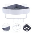 thumbnail image 3 of soporte de almacenamiento sin perforaciones, organizador de baño, estante de pared triangular con gancho, 3 of 3