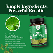 Natures Craft 500mg Saw Palmetto Extract Supplement with Plant Sterols and Flavonoids, 100 Capsules