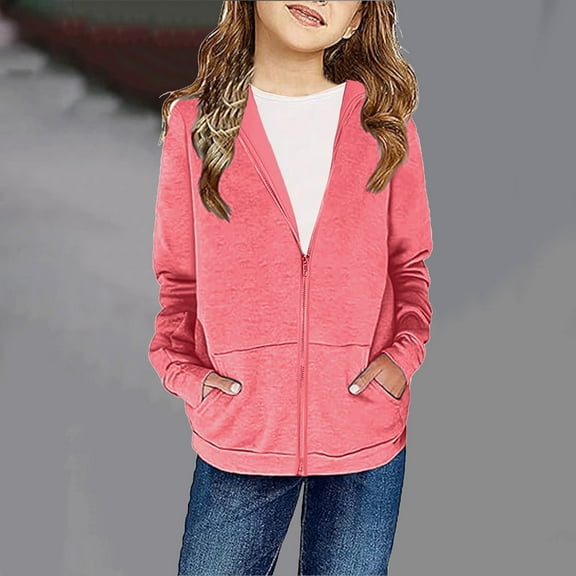 Herrnalise Kids Boys Girls Toddlers Hoodie Outwear Long Sleeve Sweatshirt Pullover Casual Pocket Top Teen Girl Clothes Coat(4-12 Years)