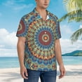 thumbnail image 5 of Fotbe Round Mandala Hawaiian Shirt For Men Unisex Summer Beach Casual Short Sleeve Cotton Linen Button Down Shirts-Xx-Large, 5 of 9