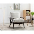 thumbnail image 2 of Guyou Mid Century Modern Chair, Retro Accent Arm Chair with Detachable Cushion, Comfortable Single Lounge Chair with Wood Frame for Living Room Bedroom Housting Room(Cream), 2 of 10