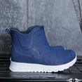 thumbnail image 5 of Hinvhai Rain Boots for Mens Thickened Slip On Waterproof Non-Slip Rubber Ankle Boots Rain Chelsea Booties Blue 7.5(25), 5 of 6