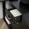 thumbnail image 5 of L Shaped Computer Desk, 180° Rotating Corner Desk with Storage Shelves, Drawer and Cabinet, Study Workstation for Home Office, Black, 5 of 9