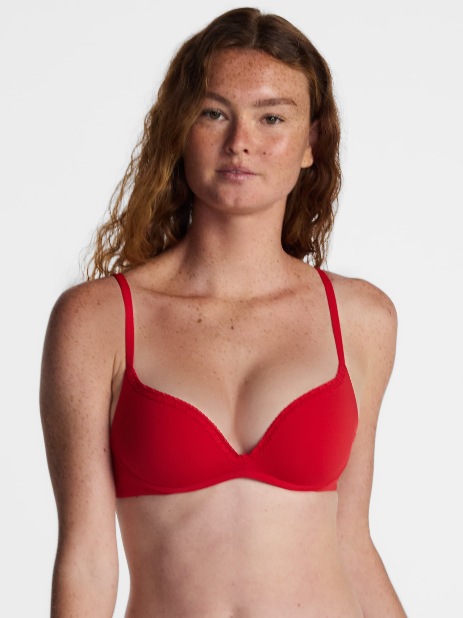 No Boundaries Wirefree Double Push Up Bra with Lace, Women's XS-XXXL