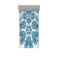 thumbnail image 2 of Ambesonne Mandala Fitted Sheet & Pillow Sham Set, Folk, Queen, Sky Blue Bluegrey, 2 of 3