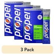 (3 pack) Propel Zero Sugar Strawberry Kiwi, On the Go Packs, Electrolyte Powder Drink Mix, 0.11 oz, 8 Count Packets