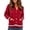 Red, variant on PBFRDSJ Women's Knit Cardigan Sweaters Contrast Striped V Neck Colorful Button Open Front Sweater Long Sleeve Knit Outerwear with Pockets Free Sizes