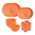 thumbnail image 1 of Juego de vajilla de 16 piezas para 4 platos de postre para fiestas en hoteles y hogares. Naranja, 1 of 9