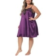 thumbnail image 4 of NOMADIC NOOK Women's Plus Size Nightgown Lace Spaghetti Lounge Packs Sleep Dresses, 4 of 5