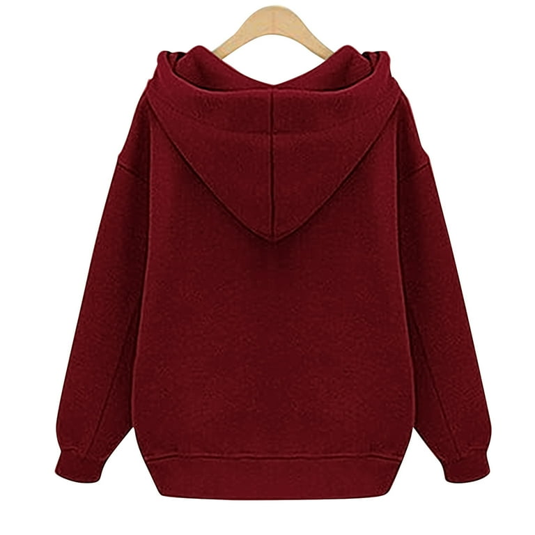 Maroon hoodie for girls sales