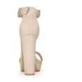 thumbnail image 3 of BLISSFUL STEP Women's Shoes Faux Suede Ankle Strap Open Toe High Chunky Heel Platform Sandals Beige 7, 3 of 8