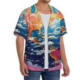 thumbnail image 2 of Naloa Colorful Whimsical Earth Men's Loose Fit Cuban Collar Short-Sleeve Shirt, Hawaiian Shirts, Mens Shirts Casual for Everyday Wear Outings-Large, 2 of 5
