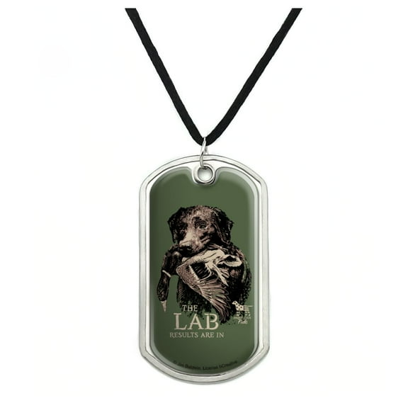 The Lab Results are in Labrador Duck Hunting Military Dog Tag Pendant Necklace with Cord