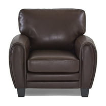 OakvillePark Arcadia Faux Leather Upholstered Living Room Chair, Dark Brown