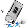 thumbnail image 2 of XPM for Apple iPhone 16e Phone Case, Case, Camera Cover with Magnetic Rotation Ring Stand, Military Grade Hybrid Hard TPU Shockproof Cover for Apple iPhone 16 E (6.1") (Silver), 2 of 7