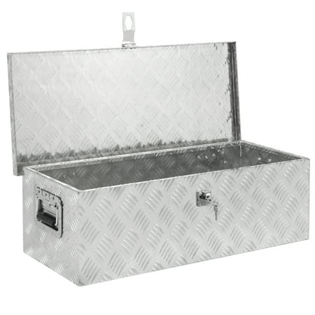 Best Choice Products 30in Lockable Aluminum Tool Box with Lock and 2 (Best Truck Box For The Money)
