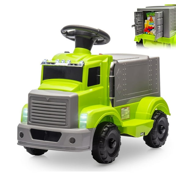 Roromall 6V Ride on Car for Toddlers, Electric Car w/Large Storage Space, 2 Headlights, 5 LED Lights, Music, Kids Car to Drive, 6V Rechargeable Battery & Charger